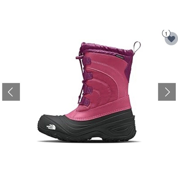 New The North Face Alpenglow IV Kids US 5 EU37 Waterproof Snow Boots Winter Pink - Picture 1 of 10